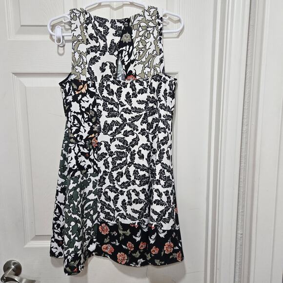 Zara Basic Floral Patchwork A-Line Mini Dress Women’s Small Boho Style - Picture 5 of 13